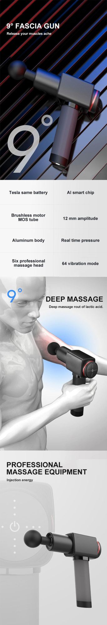Reduce Inflammation 24V Cordless Massage Gun with Box