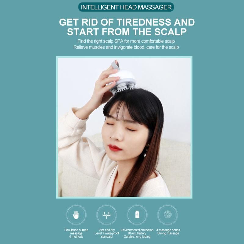 Best Gift Waterproof Cordless Smart Hair Scalp Massager Electric Head Massager