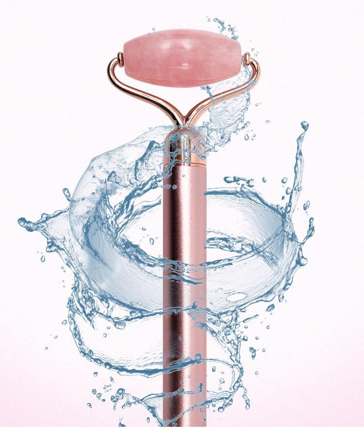 Face Massager Roller Vibrating Facial Rose Quartz Vibrating Facial Roller