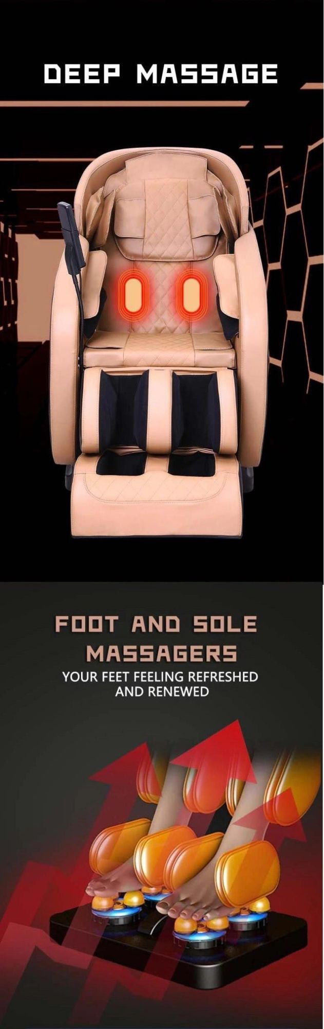 Full Body Fixed Roller Shiatsu Kneading Heated Massage Chair
