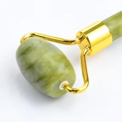 Natural Rose Quartz Real Jade Roller Custom Double-Head Quartz Face Roller for Facial Massager. Skin Care