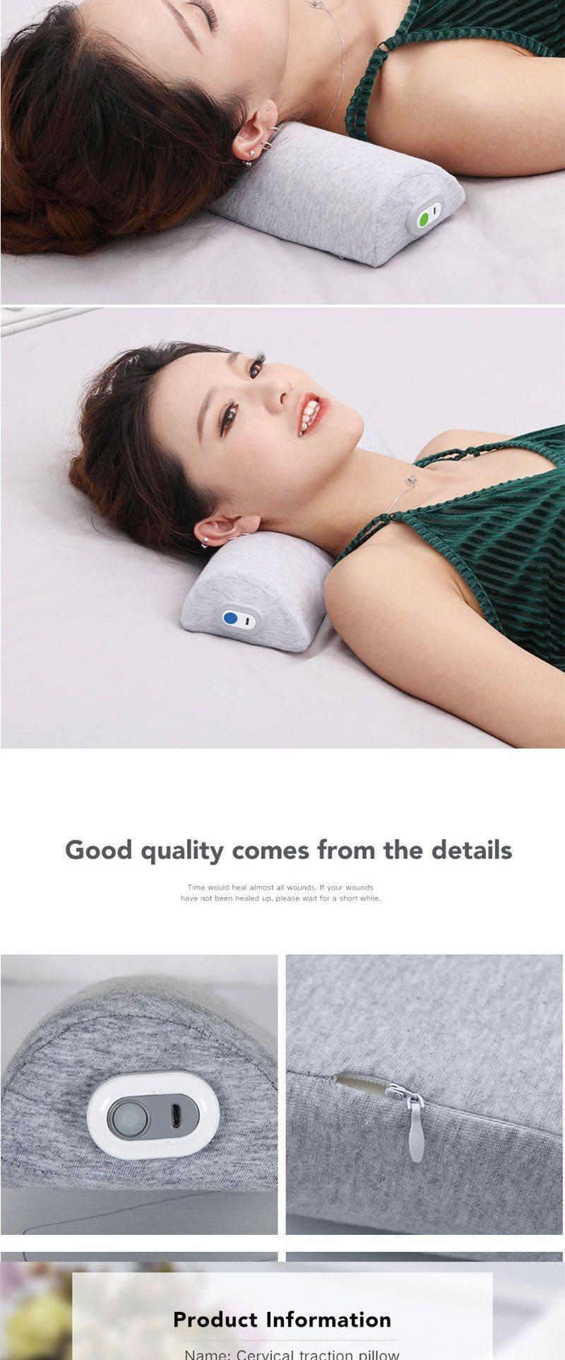 Slow Rebound Memory Foam Highly Elastic Breathable Physical Traction Neck Contour Sleep Cervical Vetebra Pillow Massager