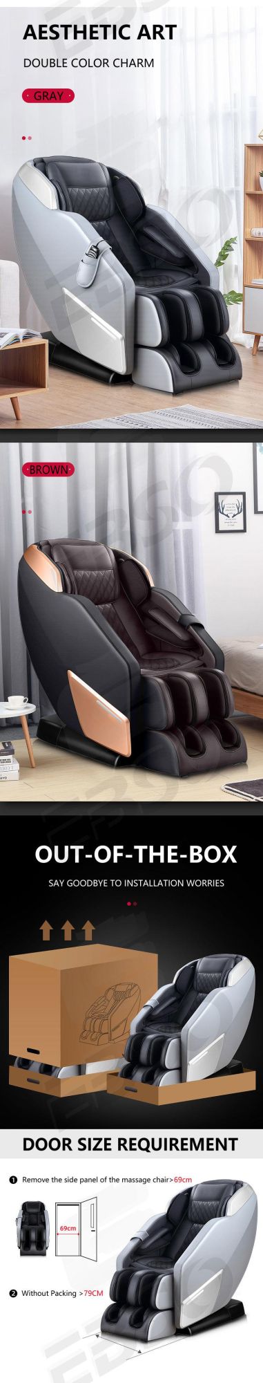 Ebso Japanese Whole Full Body Shiatsu Back 3D Luxury Thai Stretch Zero Gravity Real Relax Massage Chair