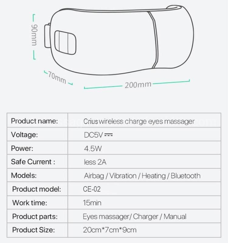 Electric Mini Wireless Eye Massager with Bluetheeth Function