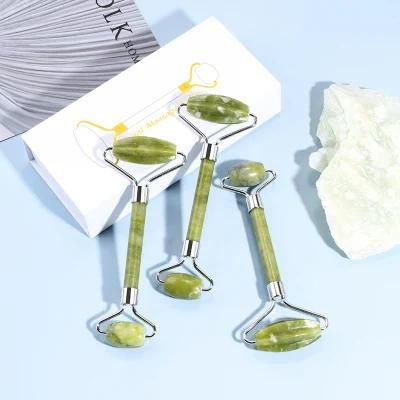 High Quality 100% Jade Stone Facial Massage Roller Gua Sha Set