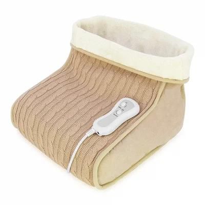 Pain Relief Frostbite-Prevention Electric Vibrating Knitted Feet Warmer Boot Blood Circulation Heated Vibration Foot Massager