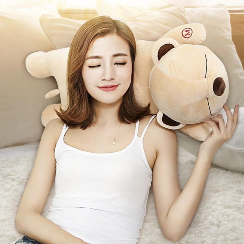 Lithiumbattery Cute Animal Electric Shiatsu Neck Massage Pillow with Heat Body Car and Home Pillow Massager