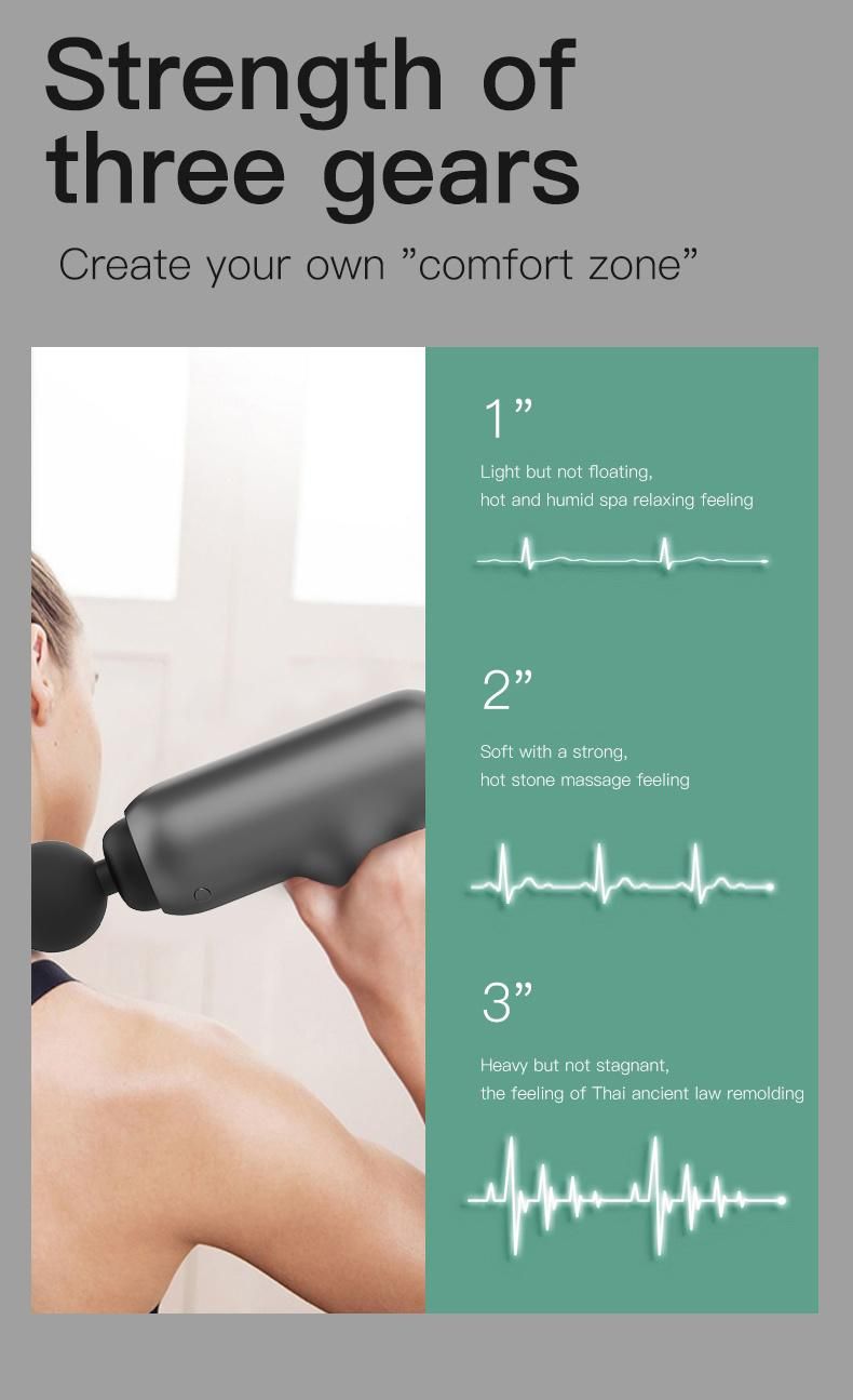 Handheld Rechargeable Electric Cordless Deep Tissue Vibration Muscle Fascia Massage Gun with EVA Case