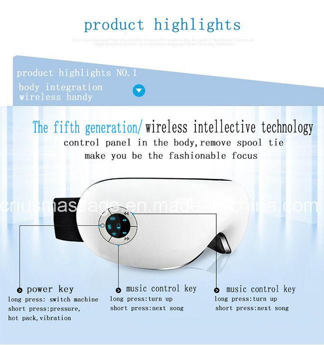 Rechargeable Aire Pressure Eye Massager with MP3 Music Player