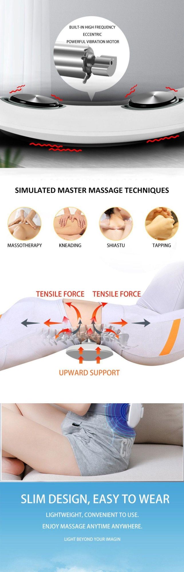 New Design Intelligent Waist Massage Device Low Back Pain Massager