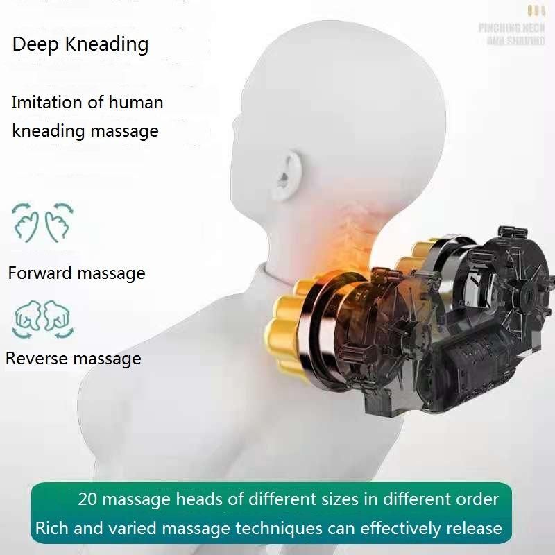 Car Home 4 Head Massage Pillow Electric Rolling Kneading Massage Pillow Neck Massager Shoulder Back Full Body with Heat