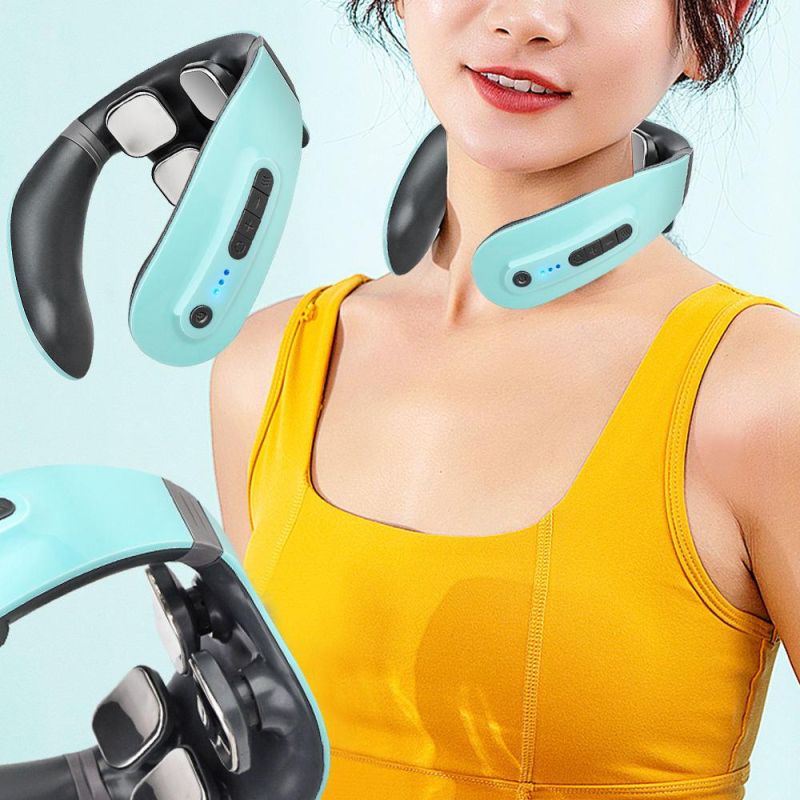 Tens Low Frequency Pulse Heating Massage 4D Smart Electric Neck Massager with 6 Modes 18 Levels