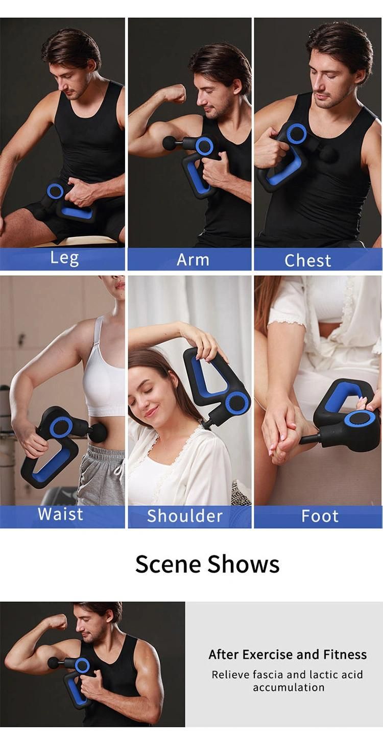 New Massage Gun 9 Speed Handheld Deep Tissue Percussion Type C Quick Rechargeable Body Vibration Muscle Massage Gun