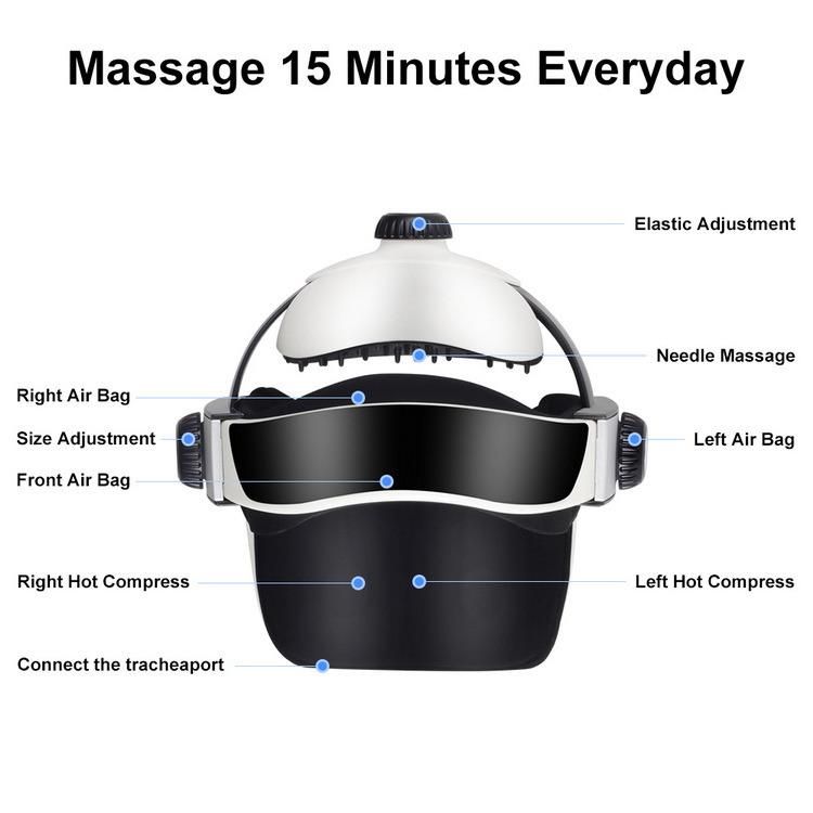 Konmison Customized Factory Price Intelligent Frequency Vibration Automatic Helmet Head Massager with Music Player