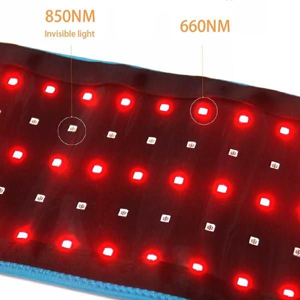 2022 New Flexible Wearable 660nm 850nm Heating Waist Support Belt Heating Physical Therapy Waist Support Belt LED Red & Infrared Light Therapy Belt