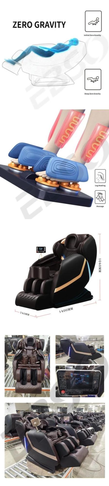 Roller 8d Massage Chair Airbags Chair Massage with U Tape Pillow