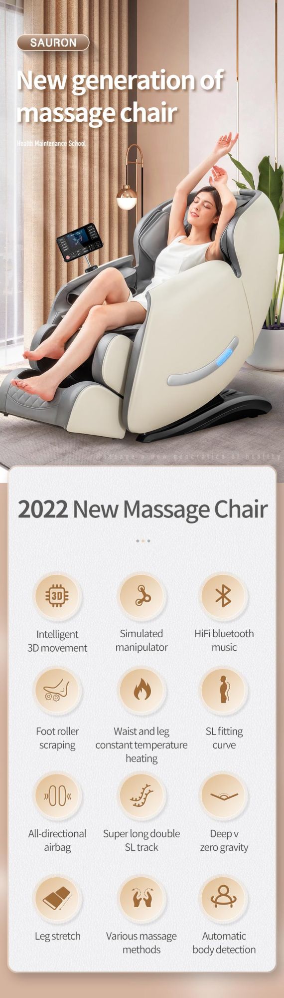 Hot Selling Fauteuil Massant 2022 4D Zero Gravity Luxury Massage Pedicure Chair Foot SPA Back Massage Full Body 3D Massage Chair