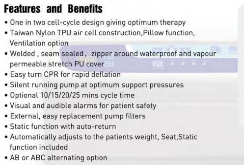 Hospital Bed Low Air Loss Mattress Alternating Pressure Air Mattress with Pump