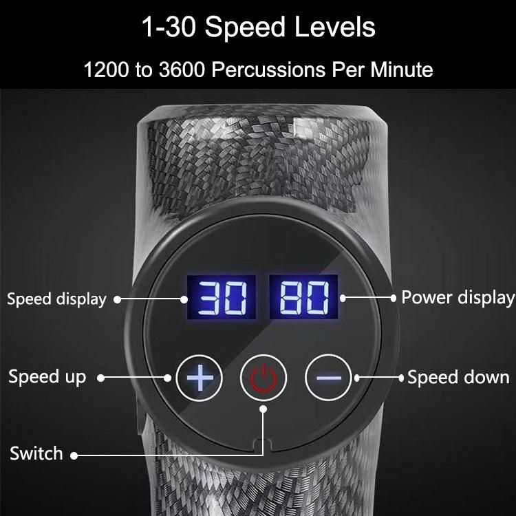 2021 Drop Shipping Sports Vibration Deep Tissue Booster Body Fascia 30 Speed LCD Screen Percussion Massager Muscle Massage Gun