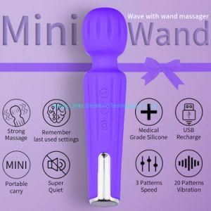 Valleymoon Cordless USB Rechargeable Waterproof Silicone Wand Massager for Pain Relief