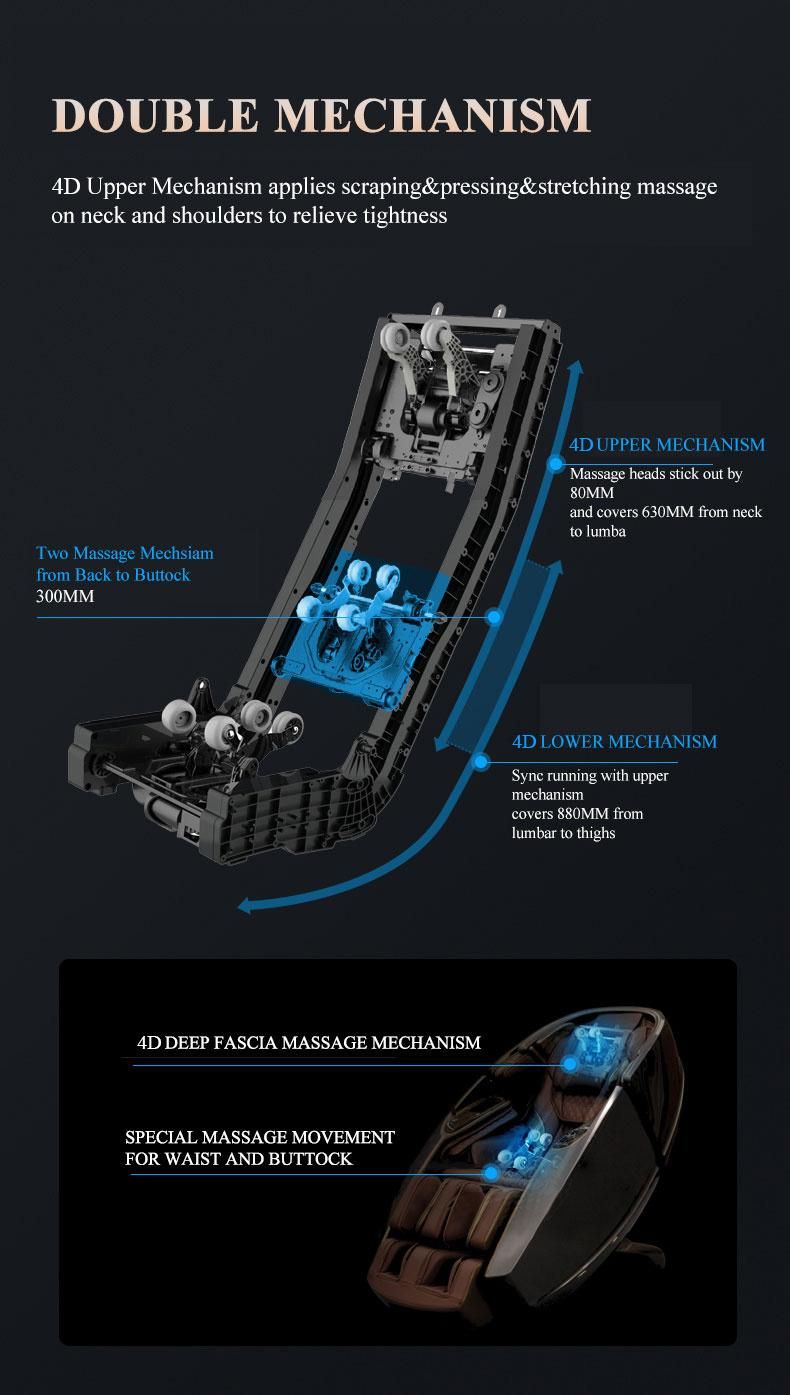 Intelligent Real 4D Timing Control Sap Massage Chair in Health Care Center