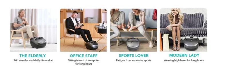 2020 New OEM Foot Massager with High Frequency Tapping, Heat, Shiatsu Deep Kneading, Squeeze, Compression Foot Massage with Handle