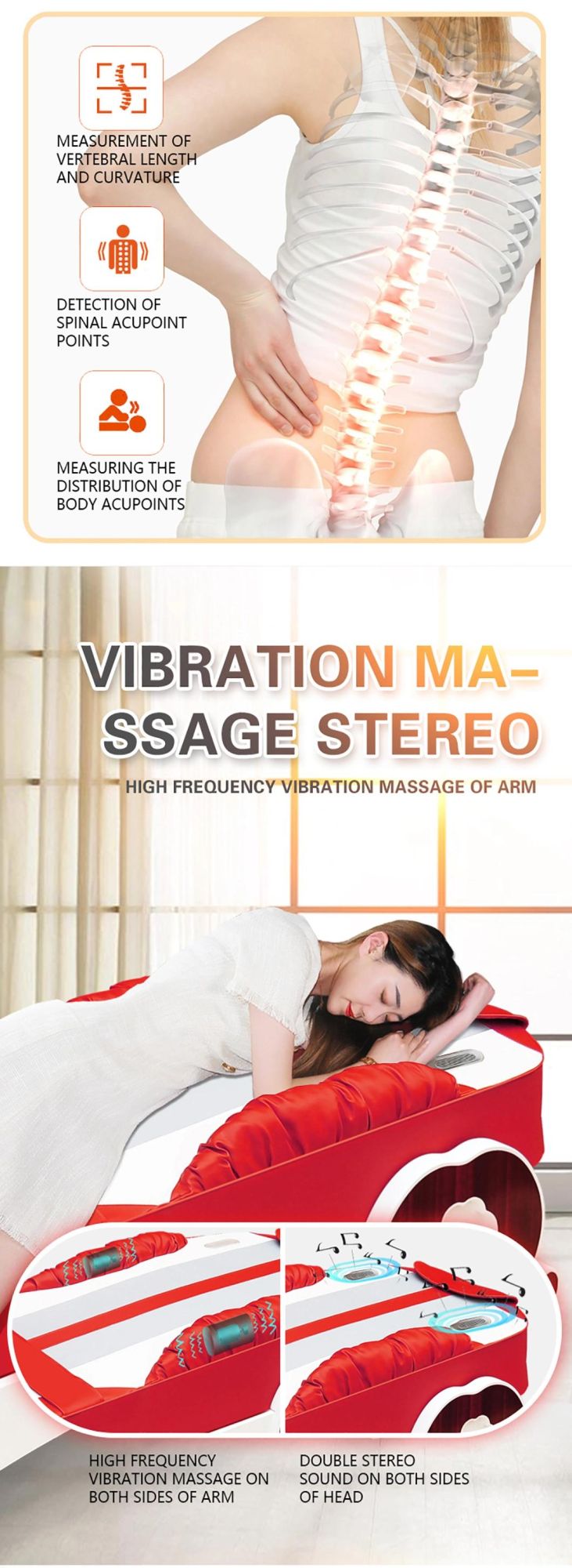 China Factory Hot Selling Full Body Warm Heat Jade Massage Bed