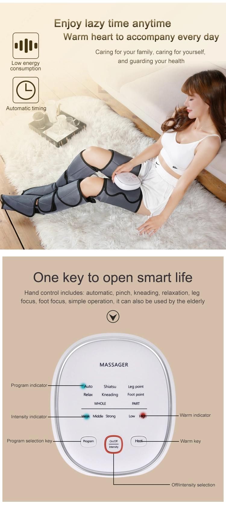 New Custom Logo Air Compression Foot & Calf & Thigh Full Leg Massager