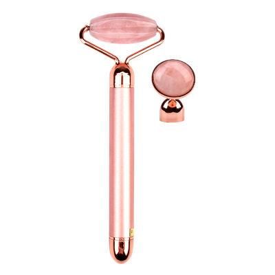 2-in-1 DIY Kit Face Lift Anti-Aging Skin Roller Natural Beauty Bar Jade Electric Vibrating Massage Rose Quartz Roller