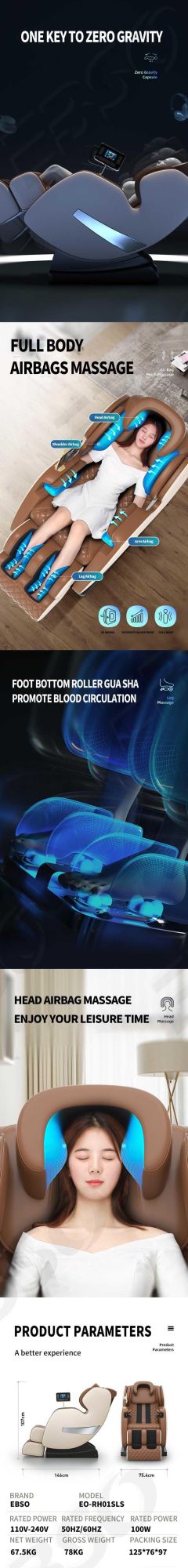 Real Relax Massage Chair Favor-06 Blue Hot Sale 2021 New Design