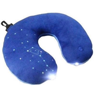 U Shape Memory Foam Neck Support Electric Vibrating Travel Neck Massage Pillow with LED Reading Lights