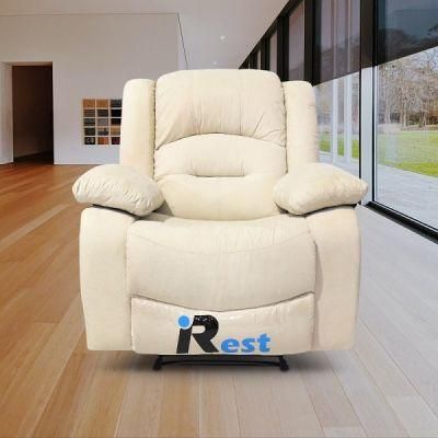 TV Mh-124 Built-in Massage Recliner White Fabric