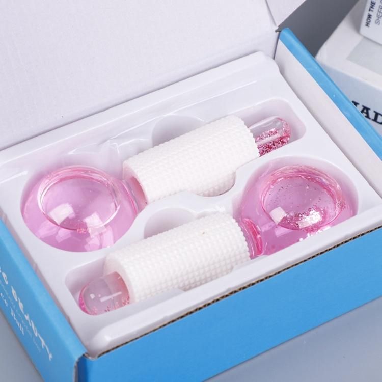 Low MOQ Pink Rose Glitters Popular Crystal Ice Ball Facial Therapy Massager Globes Beauty