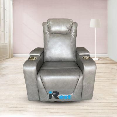 Electric TV Armchair TV-290 Grey Leather Recliner