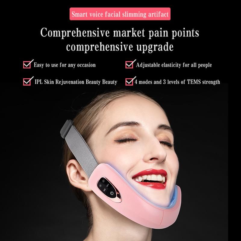 Red Blue Light Photon Therapy Machine Lift Face Cellulite Massager for Reduce Double Chin