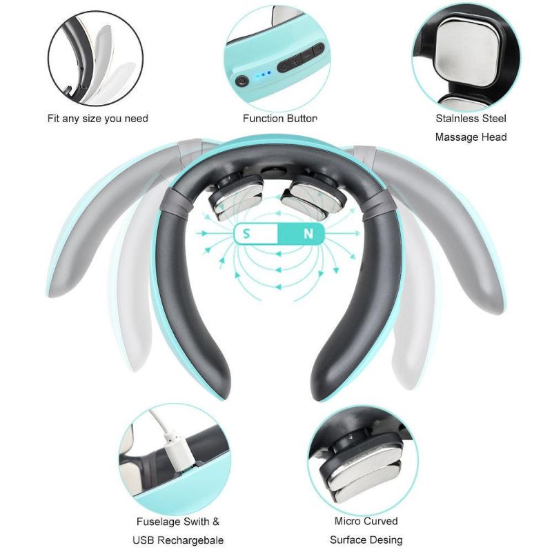 Tens Low Frequency Pulse Heating Massage 4D Smart Electric Neck Massager with 6 Modes 18 Levels