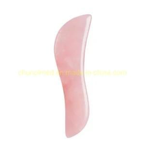 Rose Quartz Guasha Scraper with S Shape