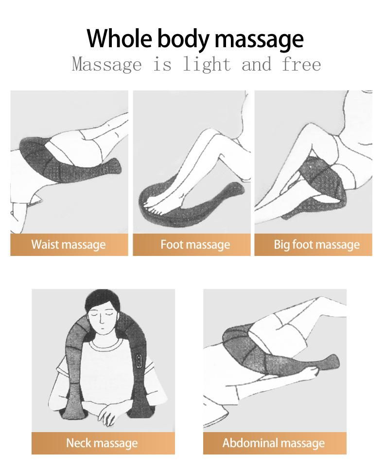 Professional Shiatsu Back Massage Neck and Shoulder Heated Kneading Massager Belt