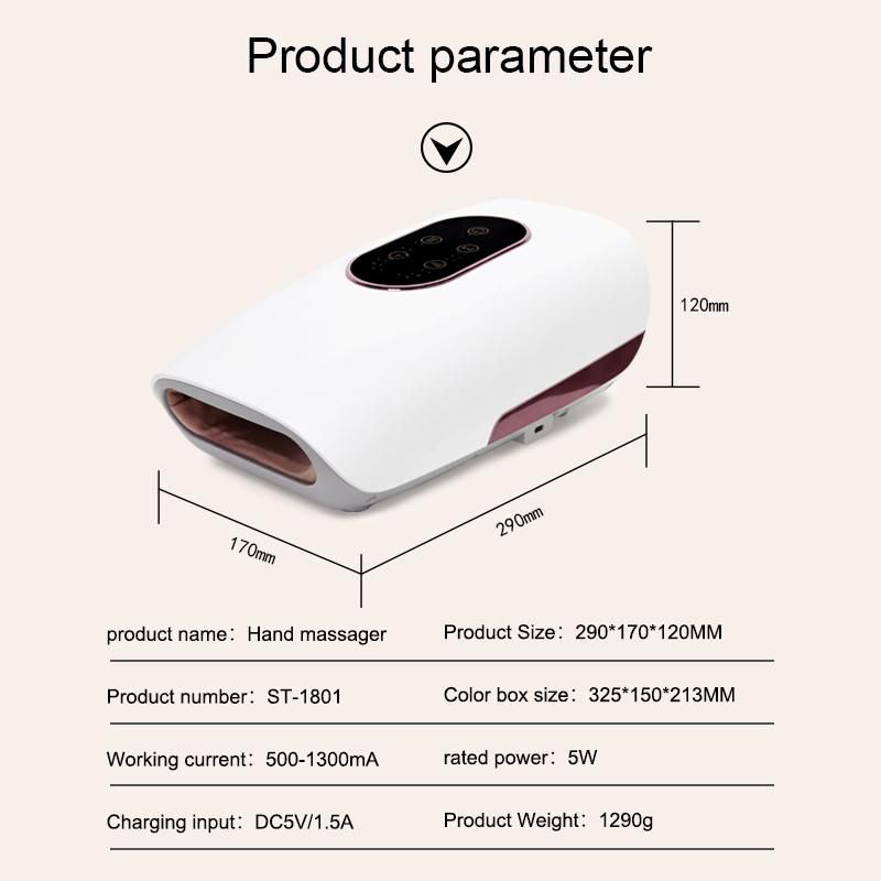 Cordless Electric Hand Massager with Compression Shiatsu Massage Machine with Heat