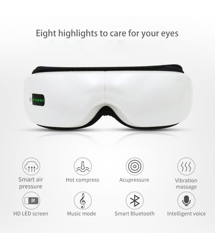 High Frequency Vibrating Warm Heated Air Pressure Eye Massager with Music