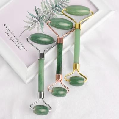 Best Seller Skin Care Anti Aging Crystal Jade Roller Facial Massager Gua Sha Rose Quartz Stone Face Green Vibrating Jade Roller