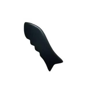 Natural Black Bian Stone Guasha Scraper with Fish Shape