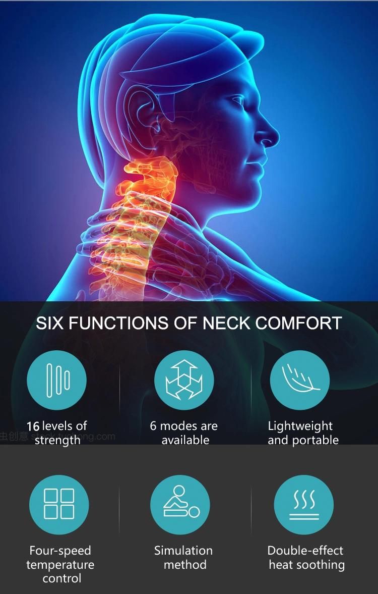 Electromagnetic Pulse Relieve Cervical Muscle Pain Stiff Fatigue Intelligent Wireless Portable Cordless Office Electric Therapy 3D Vibration Neck Massager