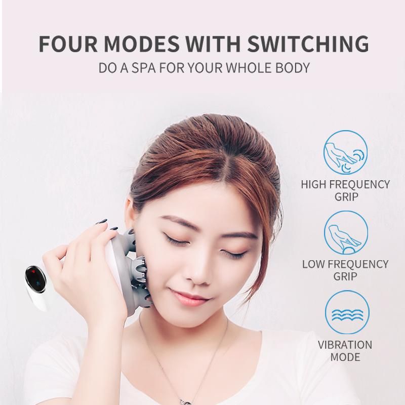 Waterproof Electric Head Massager with 4 Kneading Nodes for Shower Scalp Stress Relief & Hair Growth Scalp Massager