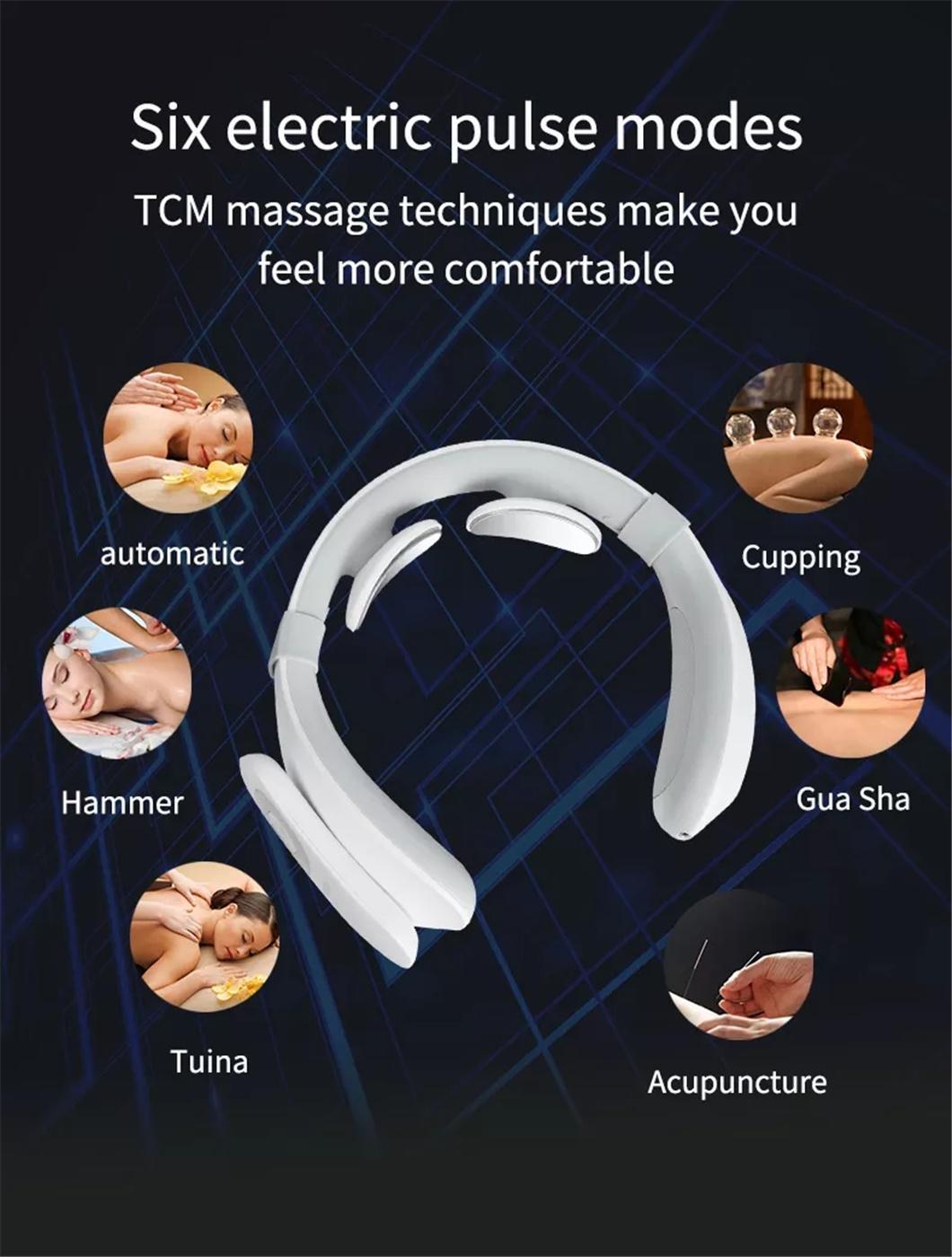 Wireless Cervical Neck Kneading Massager Pain Relief Tool Health Care Relaxation Vertebra Neck Massage Device