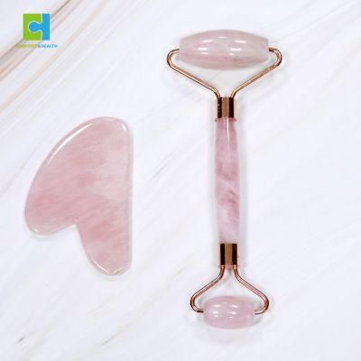 Accept Customer Logo Natural Rose Quartz Jade Roller for Face