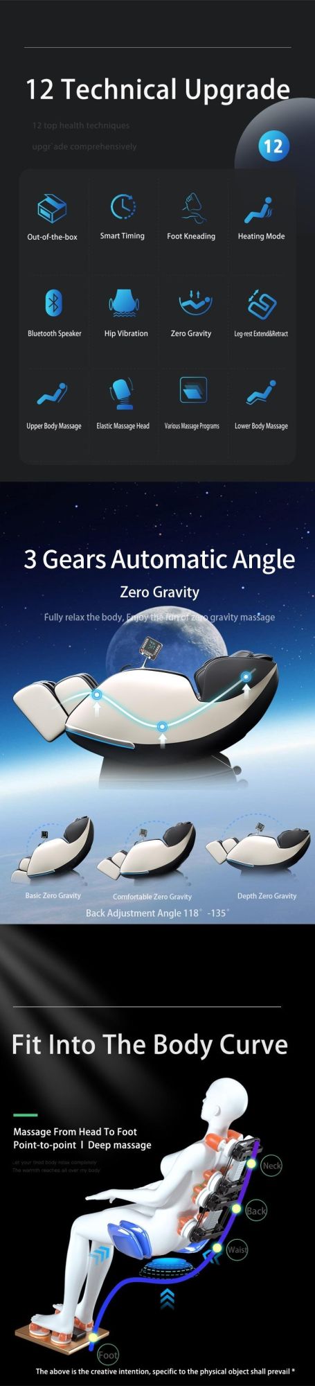 Massage Tools and Equipment Zero Gravity 3D Massage Chair for Body