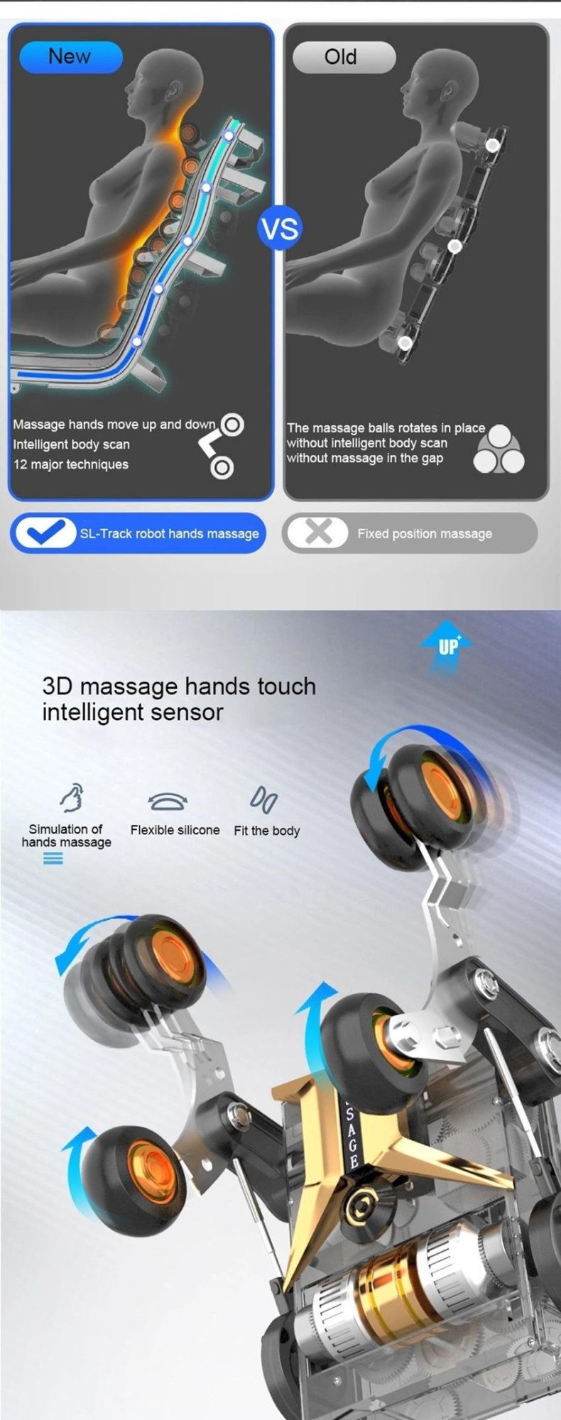 2022 New AI Voice Control SL Super Long Track Massage Full Body Type Body Care