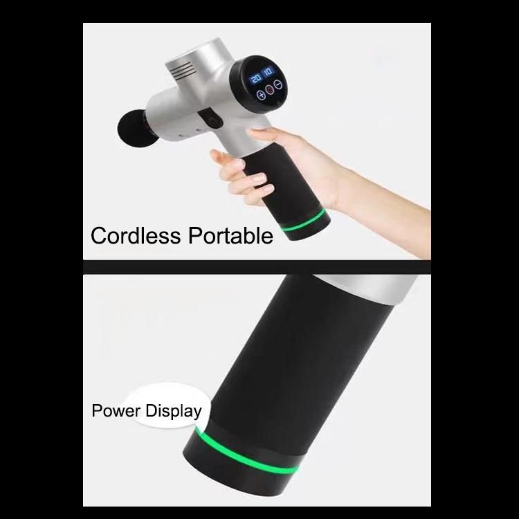 Factory Portable Cordless Massage Gun Lithium Battery Gun Massager High Torque Motor Deep Muscle Massage Gun with Low Noise
