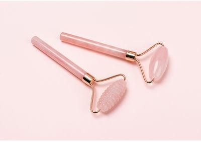 Natural Rose Gold Rose Quartz Surface Jade Roller Wholesale Single Row Roller